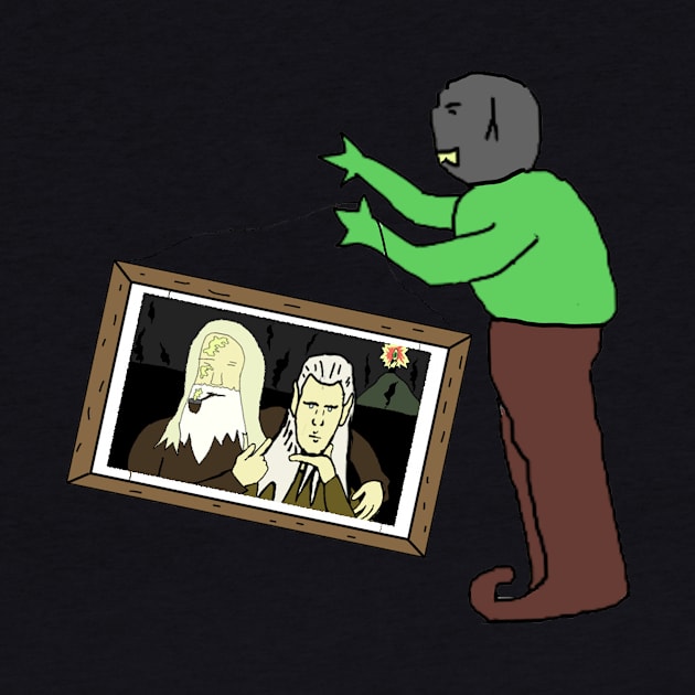 Elf turned into orc steals painting of Gandalf and Legolas by piratesantavampirecowboy